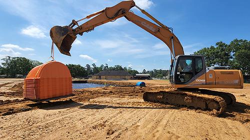 Installing StormChamber systems at Denham Springs HS