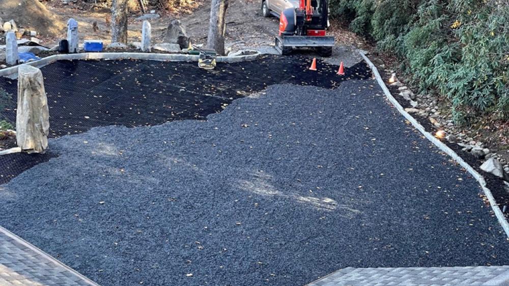 NDS Gravel Pavers being installed at Precipice Lodge, NC