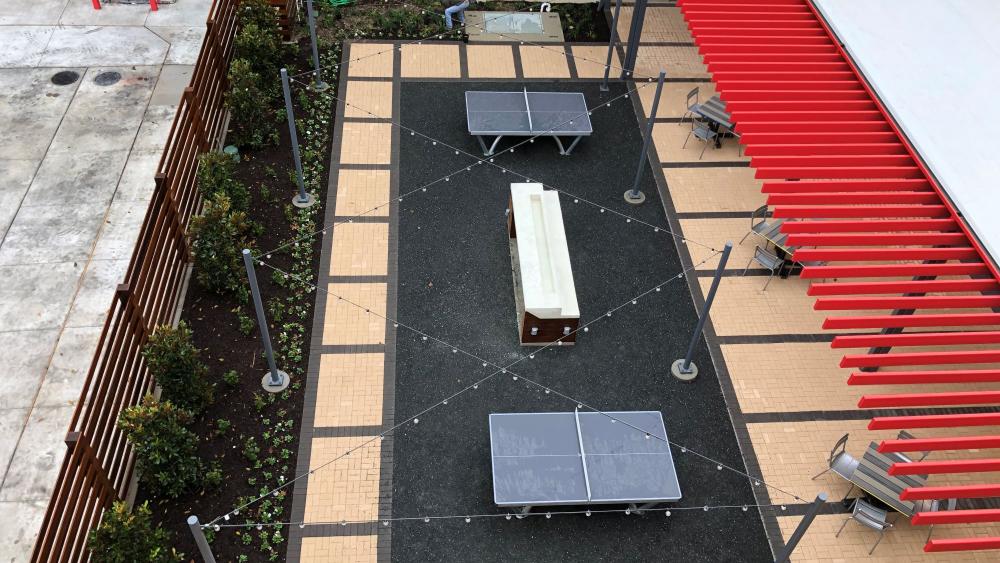 Raising Canes office courtyard