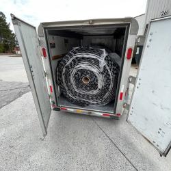 NDS gravel pavers coiled on truck being delivered