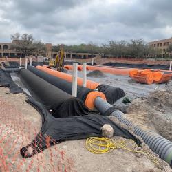 University of Texas Campus, installing StormChamber units